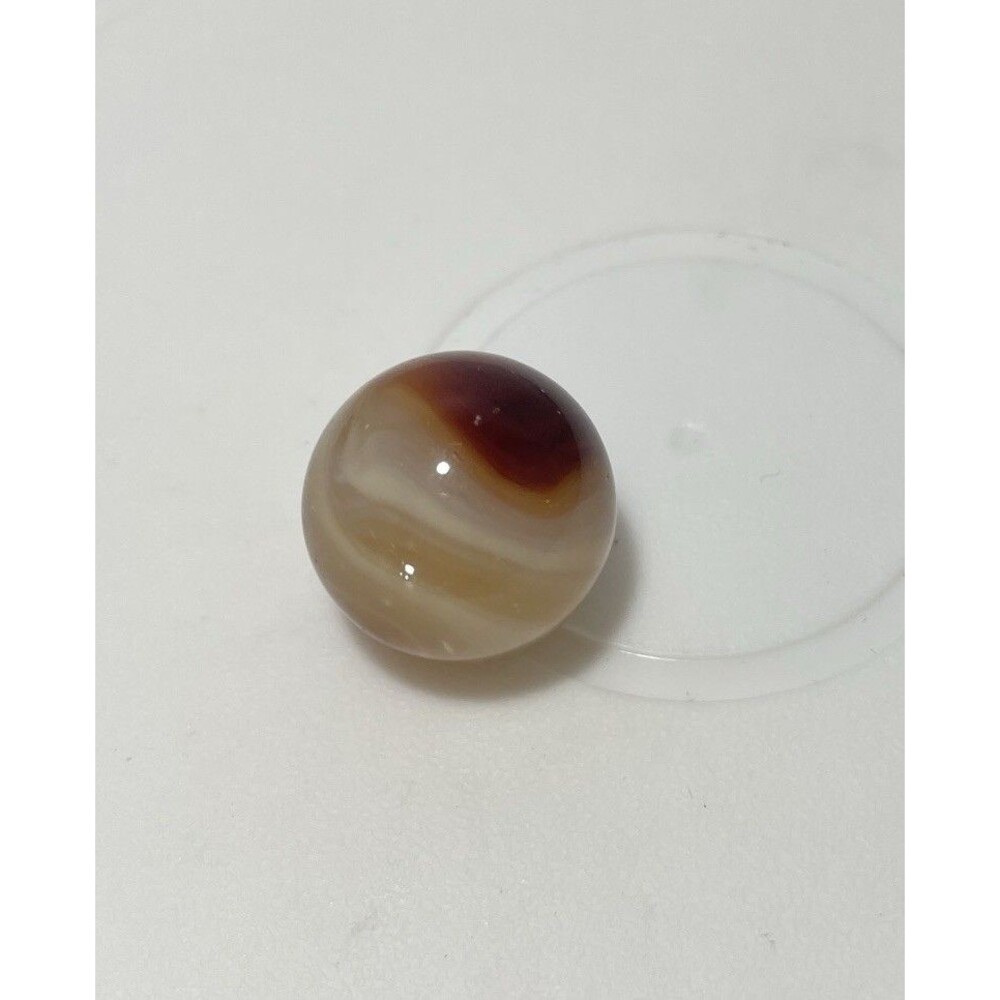 Vintage Uranium Glass Marble 6/8” UV Reactive Slag Red Brown Cream Glow - Picture 3 of 7